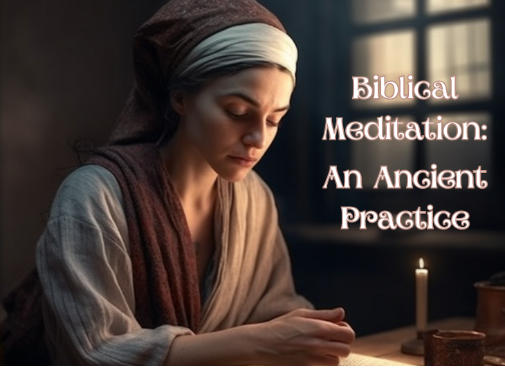 An ancient Jewish woman meditating on the Word of God.